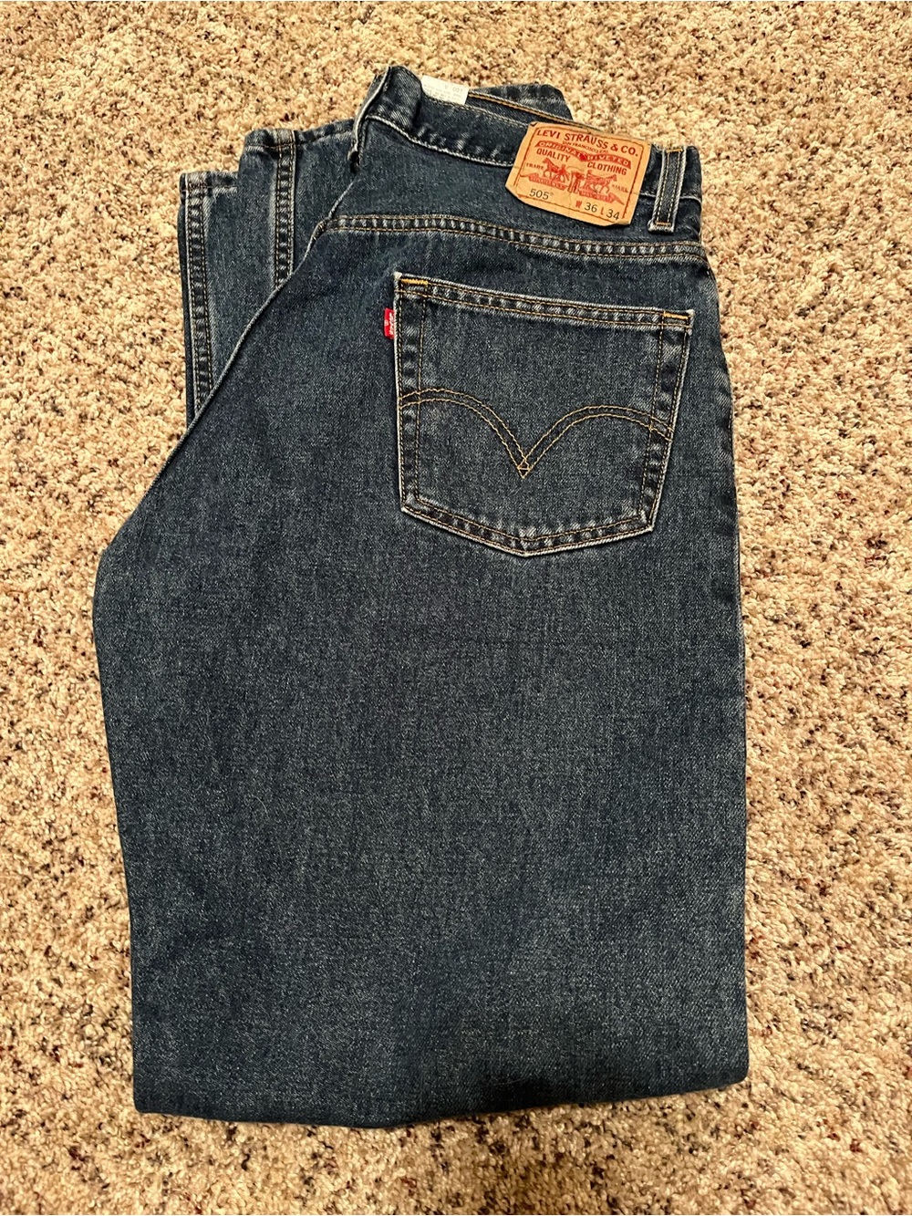 Levi's 505 Men's Dark Blue Regular Fit Straight-Leg Jeans